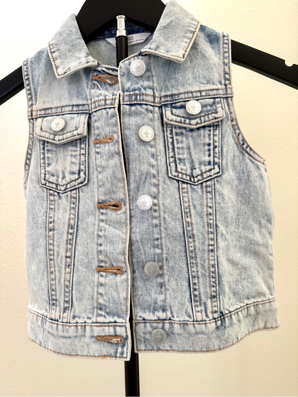 Light Wash Kids Denim Vest - Sleeveless Jean Jacket